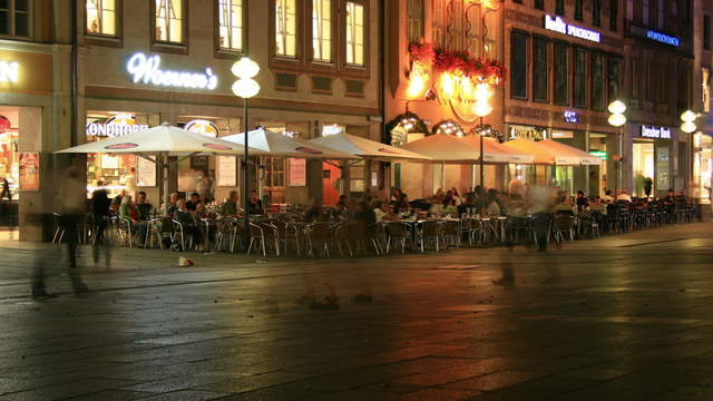 Cafe Pedestrian Zone Munich