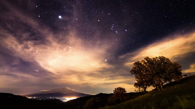 Starry Sky at Mt. Etna UHD Timelapse Video Sicily