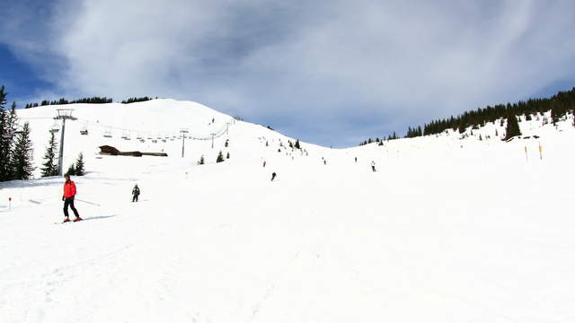 Ski Run with Skier and Chairlift