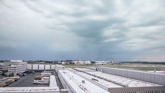 Time lapse sequence of a thunderstorm at airport