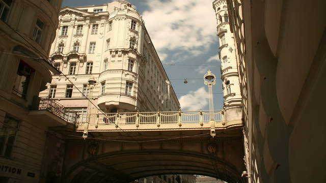 View of the historical city Vienna – tracking shot