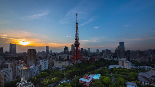 Tokyo Tower Day-Night Sunset