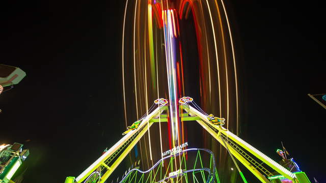 Amusement Ride Pan Shot