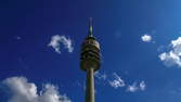 Time lapse clip - Olympia Tower Munich with Clouds