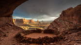 Time lapse clip - Canyonlands National Park - False Kiva - Sunset