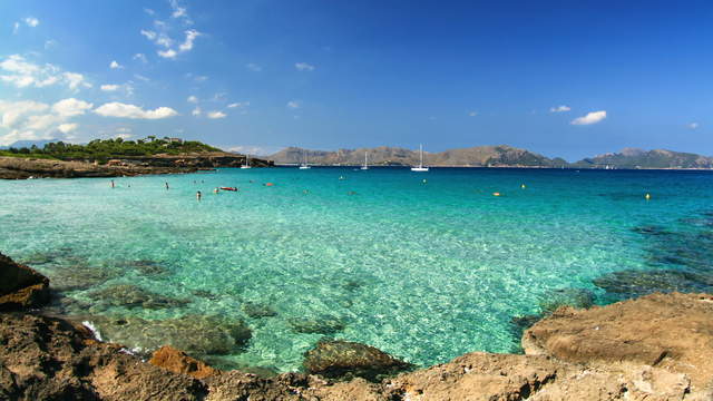 Mallorca Beach with People