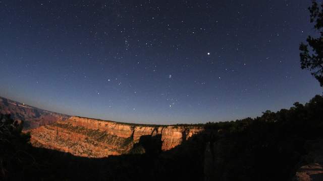 Moonset at rand Canyon