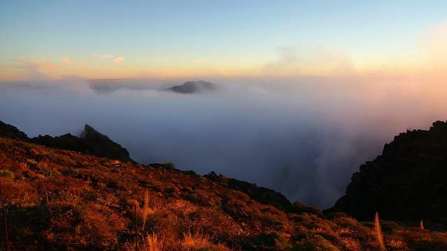 La Palma under clouds