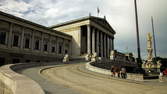 Time lapse clip - Vienna parliament (long shot) – tracking shot