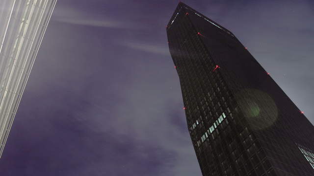 DC TOWER Vienna at night – pan