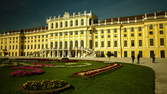 Time lapse clip - long tracking shot backwards at castle Schoenbrunn in Vienna – Hyperlapse