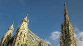 Time lapse clip - St. Stephan's cathedral Vienna (Stephansdom) at daytime – tracking shot with zoom