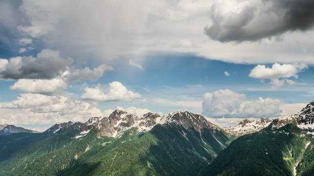 Clouds in the alps time lapse