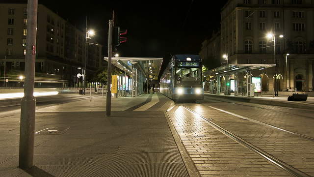 Tram time lapse in Dresden