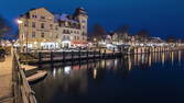 Time lapse clip - Rostock Warnemuende panning Time lapse at night