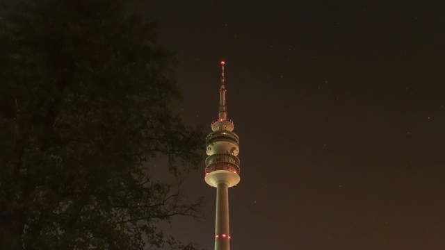 Munich Olympia Tower Night Hyperlapse