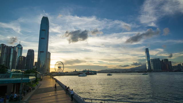 Sunset in Tamar Park, Hong Kong, China