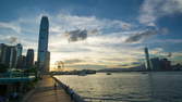 Time lapse clip - Sunset in Tamar Park, Hong Kong, China