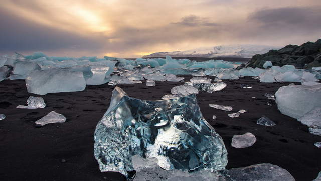 Iceland Stock Footage Diamond Beach 