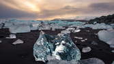 Time lapse clip - Iceland Stock Footage Diamond Beach 