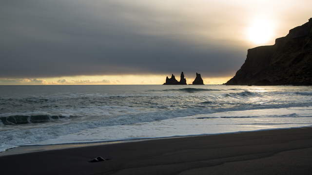 Iceland Stock Footage: Petrified trolls Reynisdrangar Ultra HD 4K 