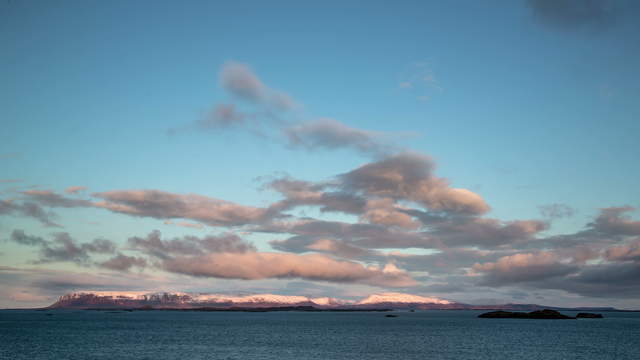 North Shore Iceland Red Clouds