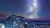 Time lapse clip - 4K Video Loop - Milky Way Ice Beach