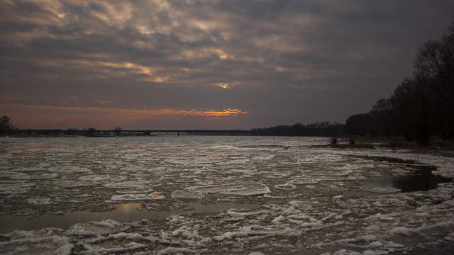 Ice Swirl on River Elbe