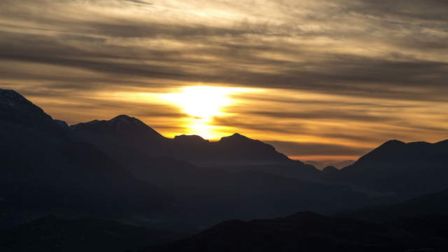 Sicily - Sunset above the mountains