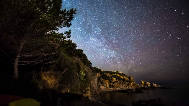 Sicily - 4K Timelapse Startrails Dolly Shot