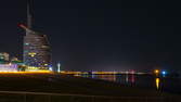 Time lapse clip - Bemerhaven Seafront at Night