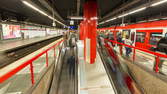 Time lapse clip - Munich Main Station Moving Stairs