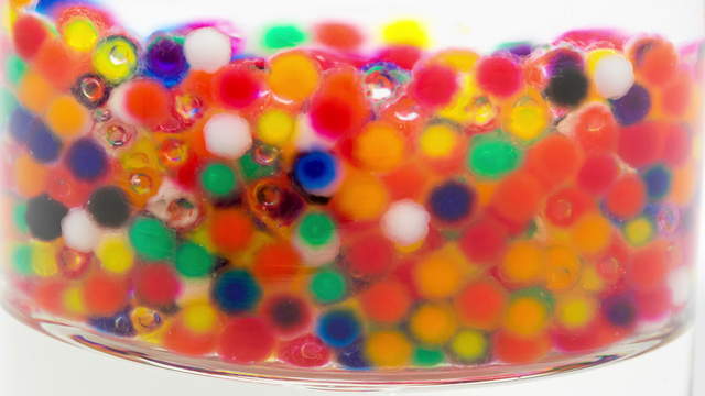 Water Beads Glass Macro Shot
