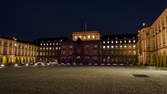 Time lapse clip - Mannheim Hyperlapse 4K - Mannheim Palace sidewise from Dusk to Night
