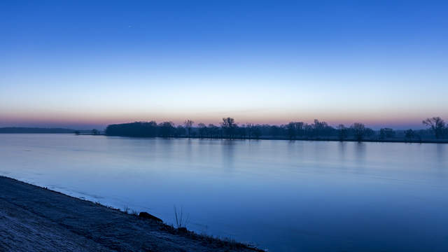 Blue hour in the morning with sunrise