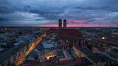 Time lapse clip - Munich Frauenkirche Day-Night