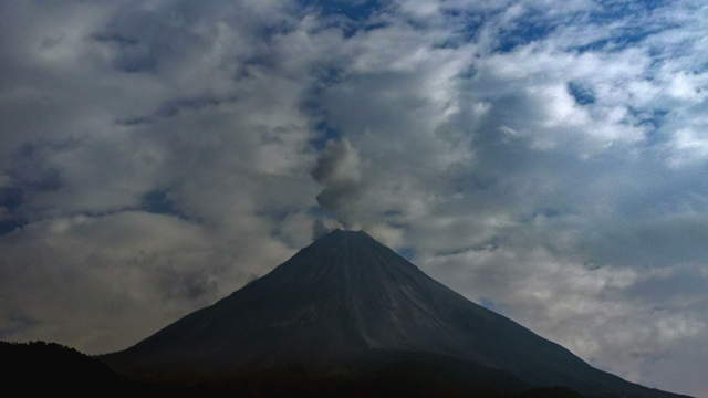 Volcano Colima in Moonlight