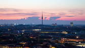 Time lapse clip - View over Munich Day-Night