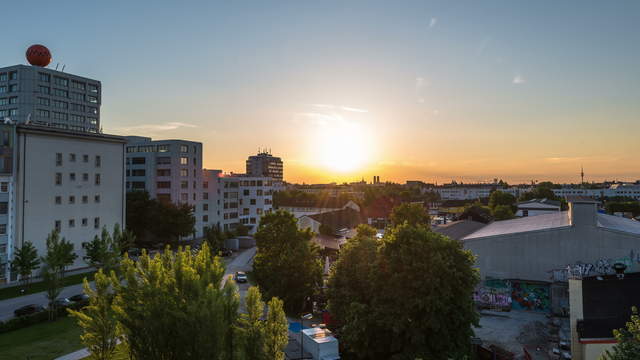 Sunset with Frauenkirche and Olympic Tower