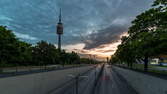 Time lapse clip - Ring Road Munich with Olympic Tower