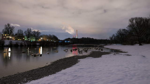 River Isar with Heat and Power Station
