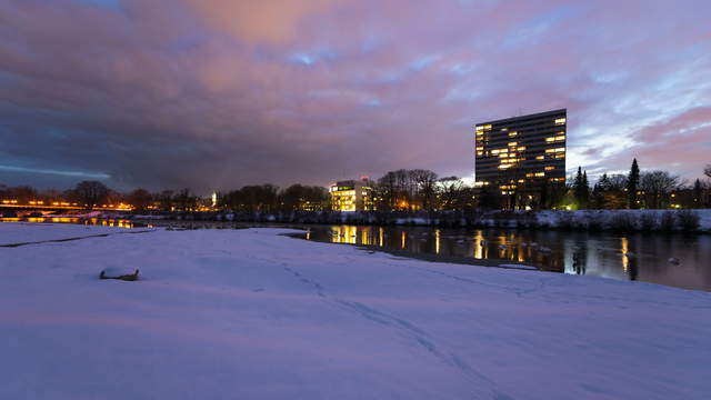 Isar Winterlandscape Munich