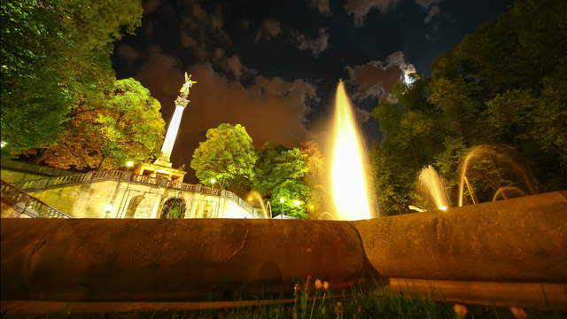 Angel of Peace Fountain Munich Dolly Shot