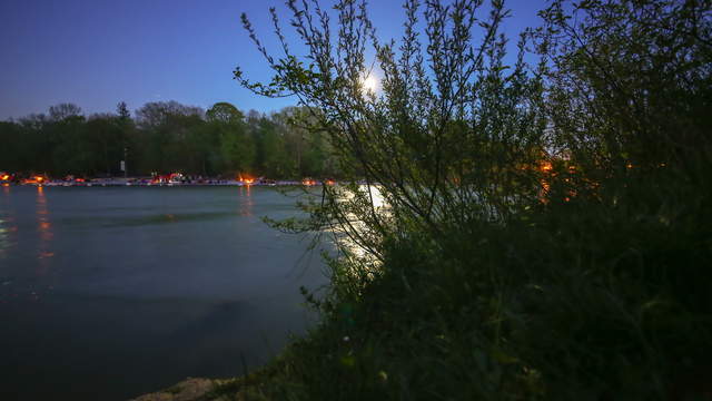 River Isar Moon