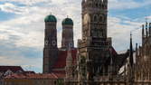 Time lapse clip - Town Hall with Frauenchurch at Marienplatz