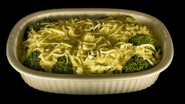 Broccoli casserole in fast motion