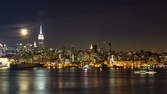 Time lapse clip - Moon over NYC Close-Up