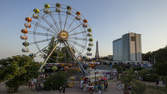 Time lapse clip - Party Mile at Golden Sands Bulgaria - transition day-night