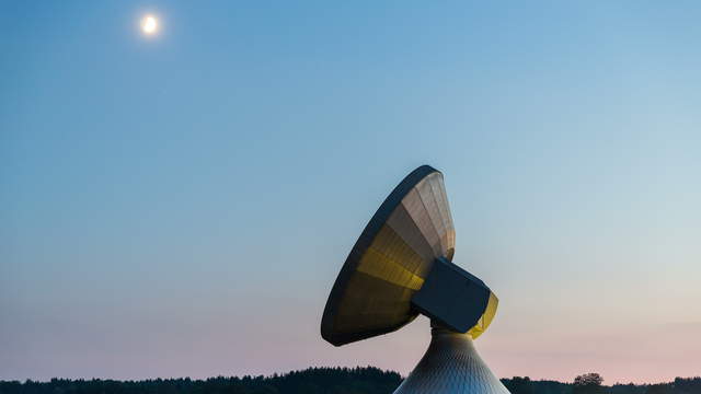 Moon Set with Satellite Dish