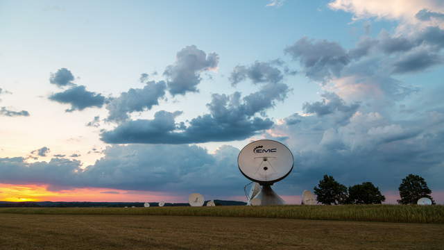 Dusk at Satellite Earth Station